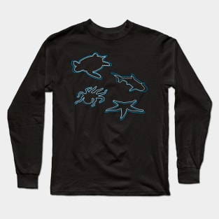 Minimalist ocean animals Long Sleeve T-Shirt